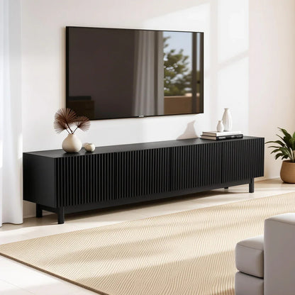 Artiss TV Unit Entertainment Unit Storage Cabinet 180cm Black - Mekamart Australia