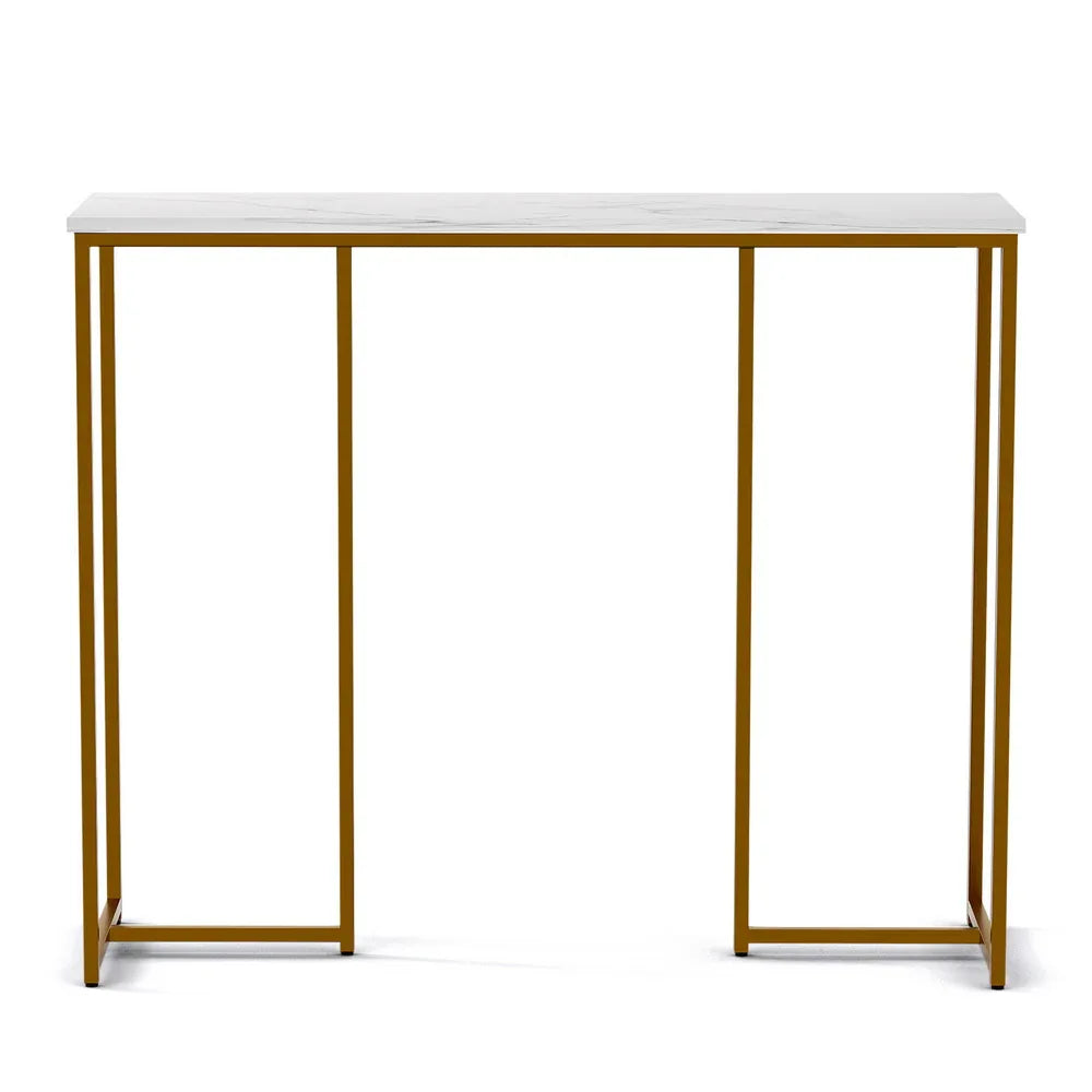 Artiss Console Table Marble Effect White&Gold - Mekamart Australia