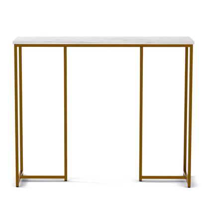 Artiss Console Table Marble Effect White&Gold - Mekamart Australia