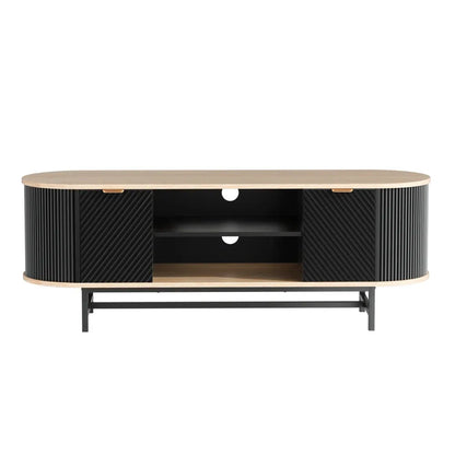 Artiss TV Unit Entertainment Unit Storage Cabinet Black Pine - Mekamart Australia