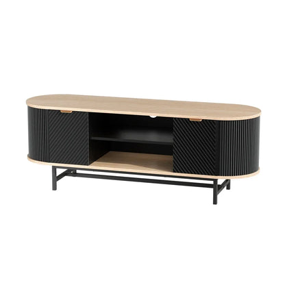 Artiss TV Unit Entertainment Unit Storage Cabinet Black Pine - Mekamart Australia