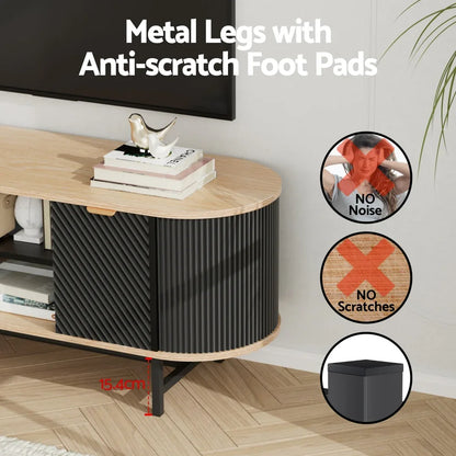 Artiss TV Unit Entertainment Unit Storage Cabinet Black Pine - Mekamart Australia