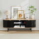Artiss TV Unit Entertainment Unit Storage Cabinet Black Pine - Mekamart Australia