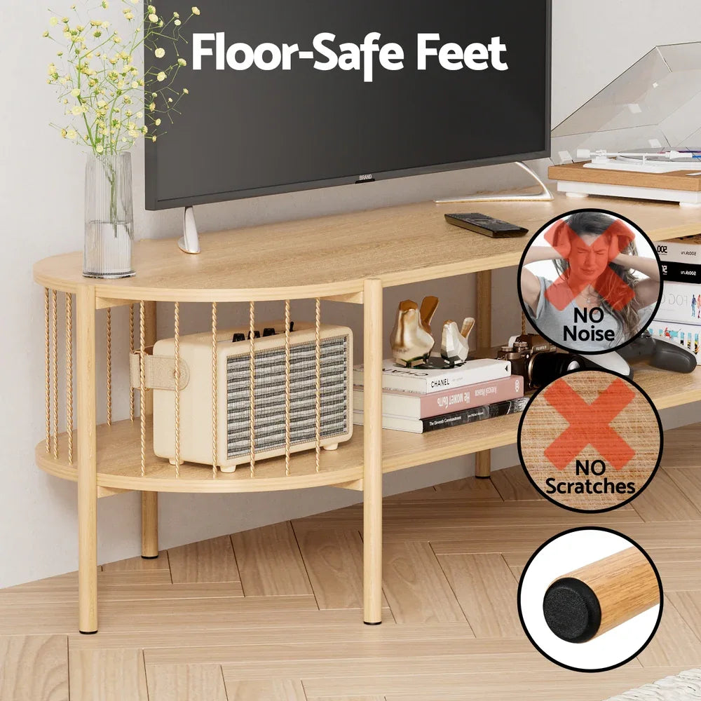 Artiss TV Unit Entertainment Unit Storage Shelf 148cm Pine - Mekamart Australia