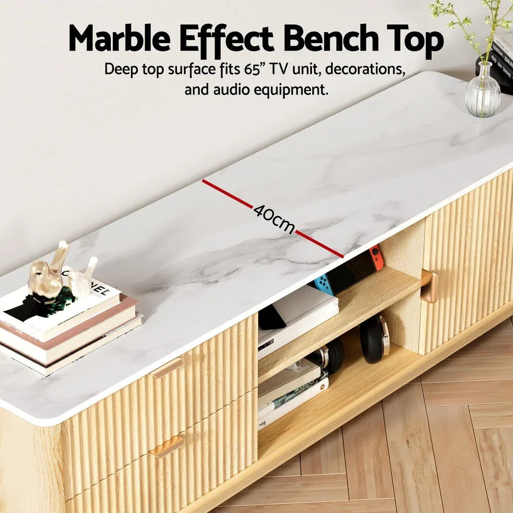 Artiss TV Unit Entertainment Unit Storage Drawer Shelf 150cm Pine - Mekamart Australia