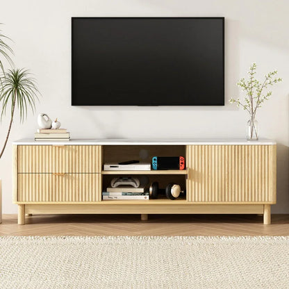 Artiss TV Unit Entertainment Unit Storage Drawer Shelf 150cm Pine - Mekamart Australia