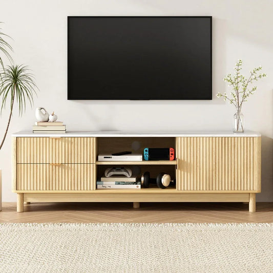 Artiss TV Unit Entertainment Unit Storage Drawer Shelf 150cm Pine - Mekamart Australia