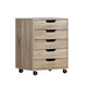 Artiss 5-Drawer Filing Cabinet Mobile Rolling Storage Cabinet Chest of Drawers Stand Scratch Beige - Mekamart Australia