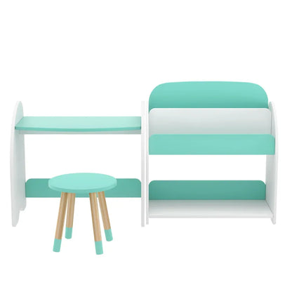 Keezi Kids Bookshelf 2 In 1 Table Chair Set Bookcase Toys Shelves Children Organiser - Mekamart Australia
