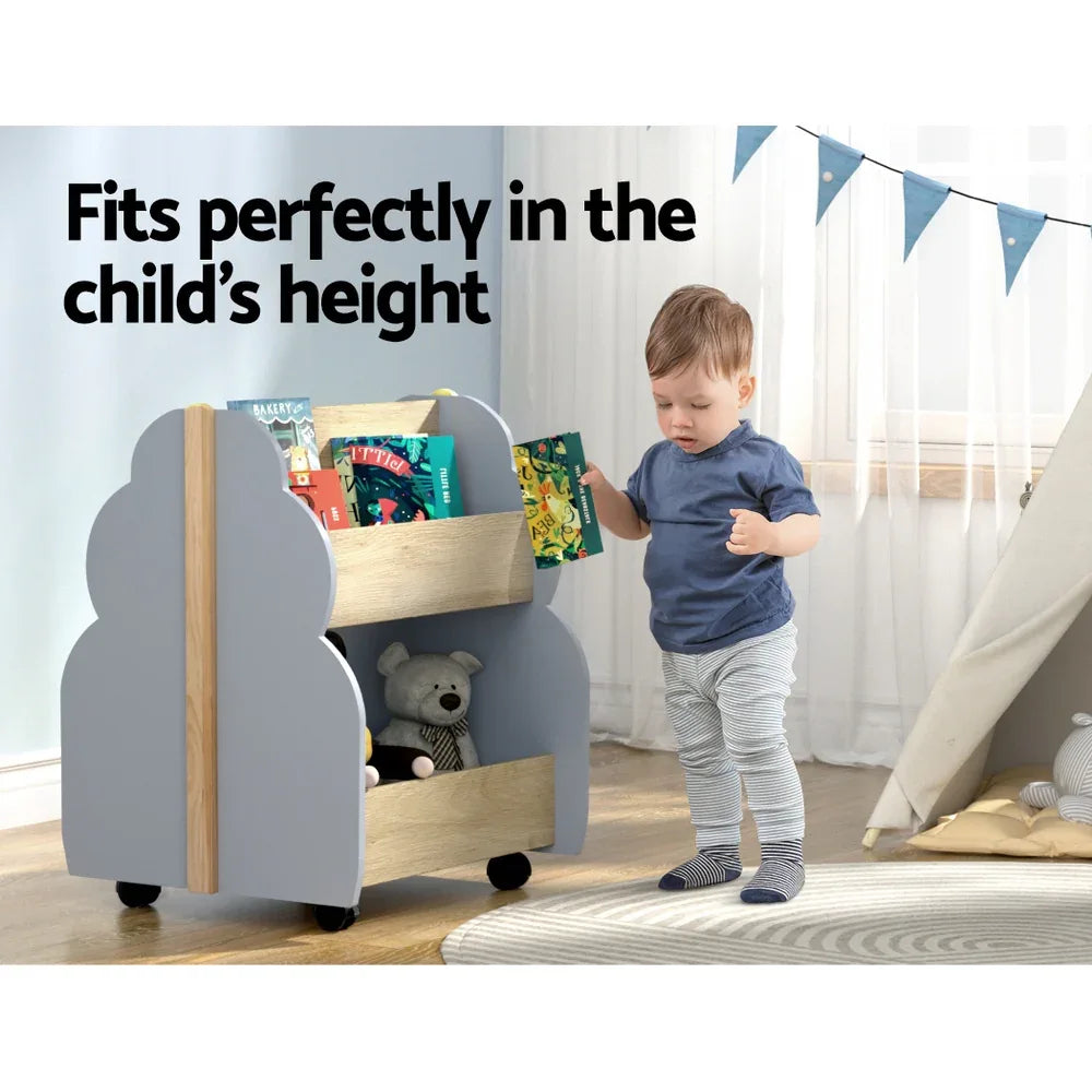 Keezi Kids Toy Box Bookshelf Storage Bookcase Organiser Display Shelf - Mekamart Australia