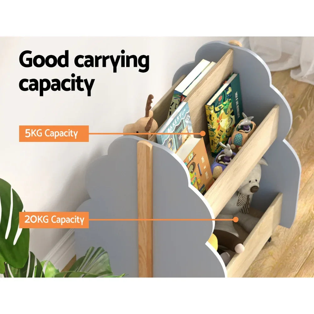 Keezi Kids Toy Box Bookshelf Storage Bookcase Organiser Display Shelf - Mekamart Australia