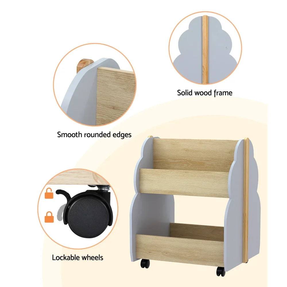 Keezi Kids Toy Box Bookshelf Storage Bookcase Organiser Display Shelf - Mekamart Australia