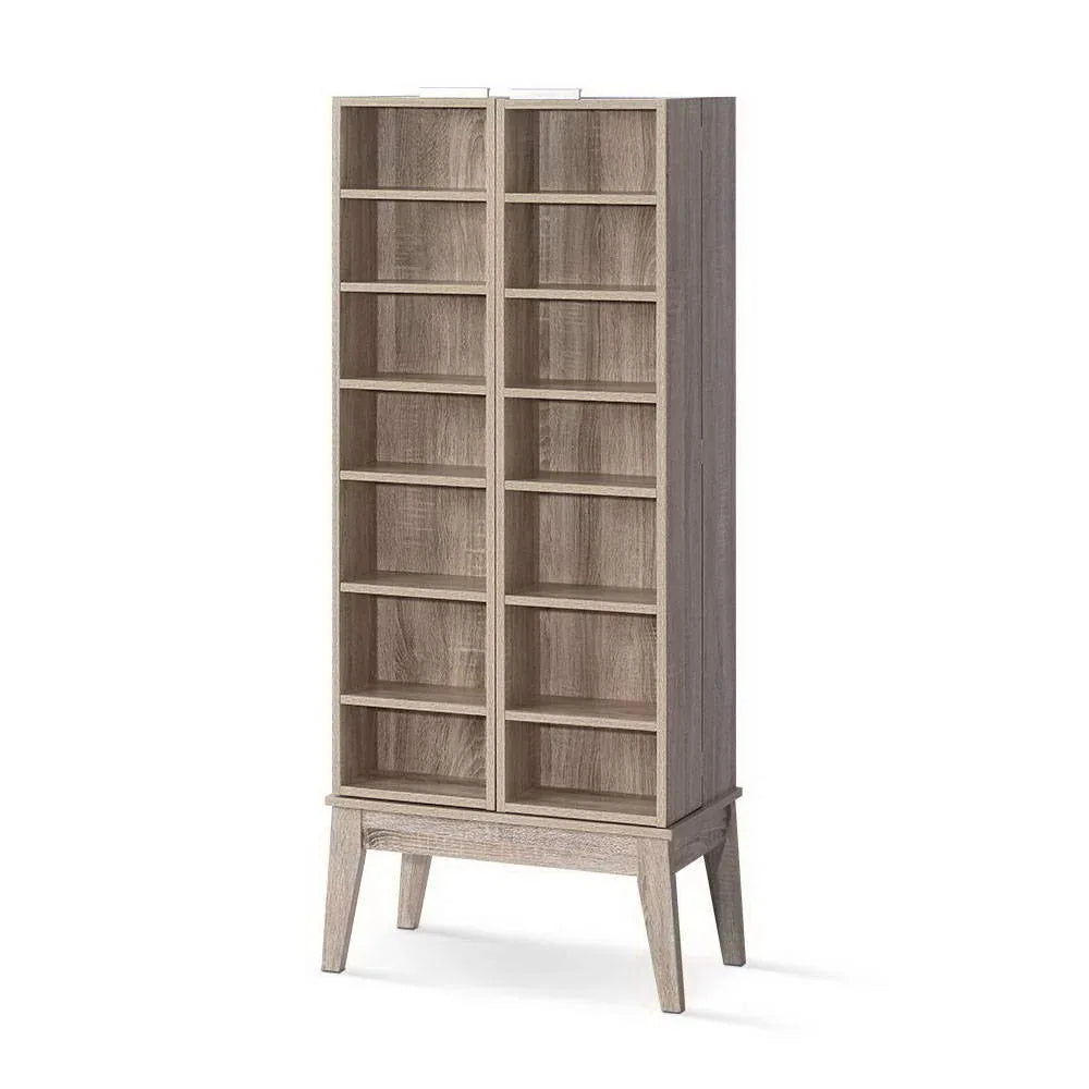 Artiss Bookshelf CD Storage Rack - BERG Oak - Mekamart Australia