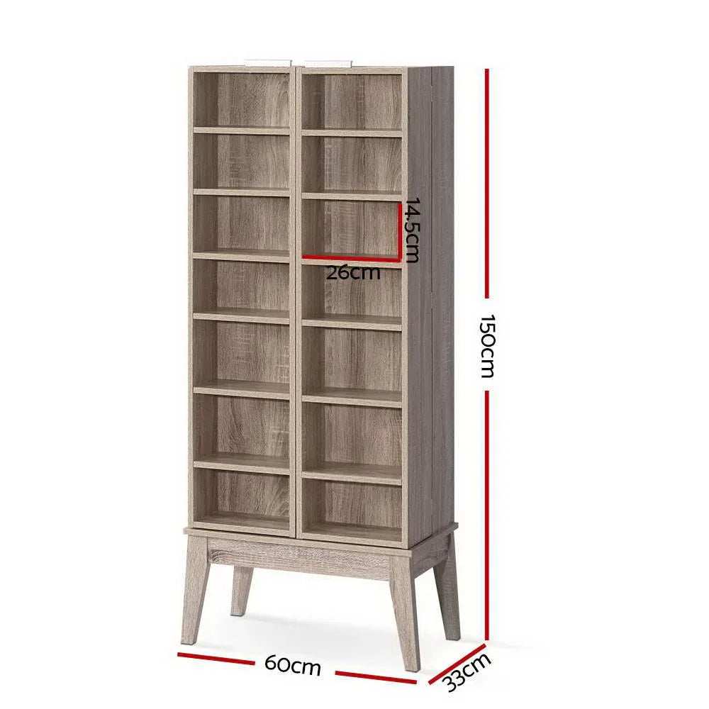 Artiss Bookshelf CD Storage Rack - BERG Oak - Mekamart Australia