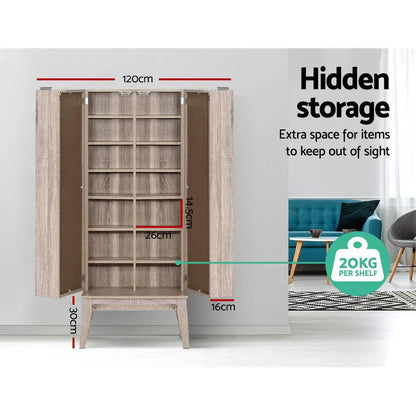 Artiss Bookshelf CD Storage Rack - BERG Oak - Mekamart Australia
