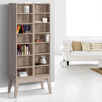 Artiss Bookshelf CD Storage Rack - BERG Oak - Mekamart Australia