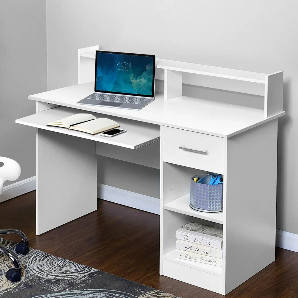 Artiss Computer Desk Shelf Drawer Cabinet White 100CM - Mekamart Australia