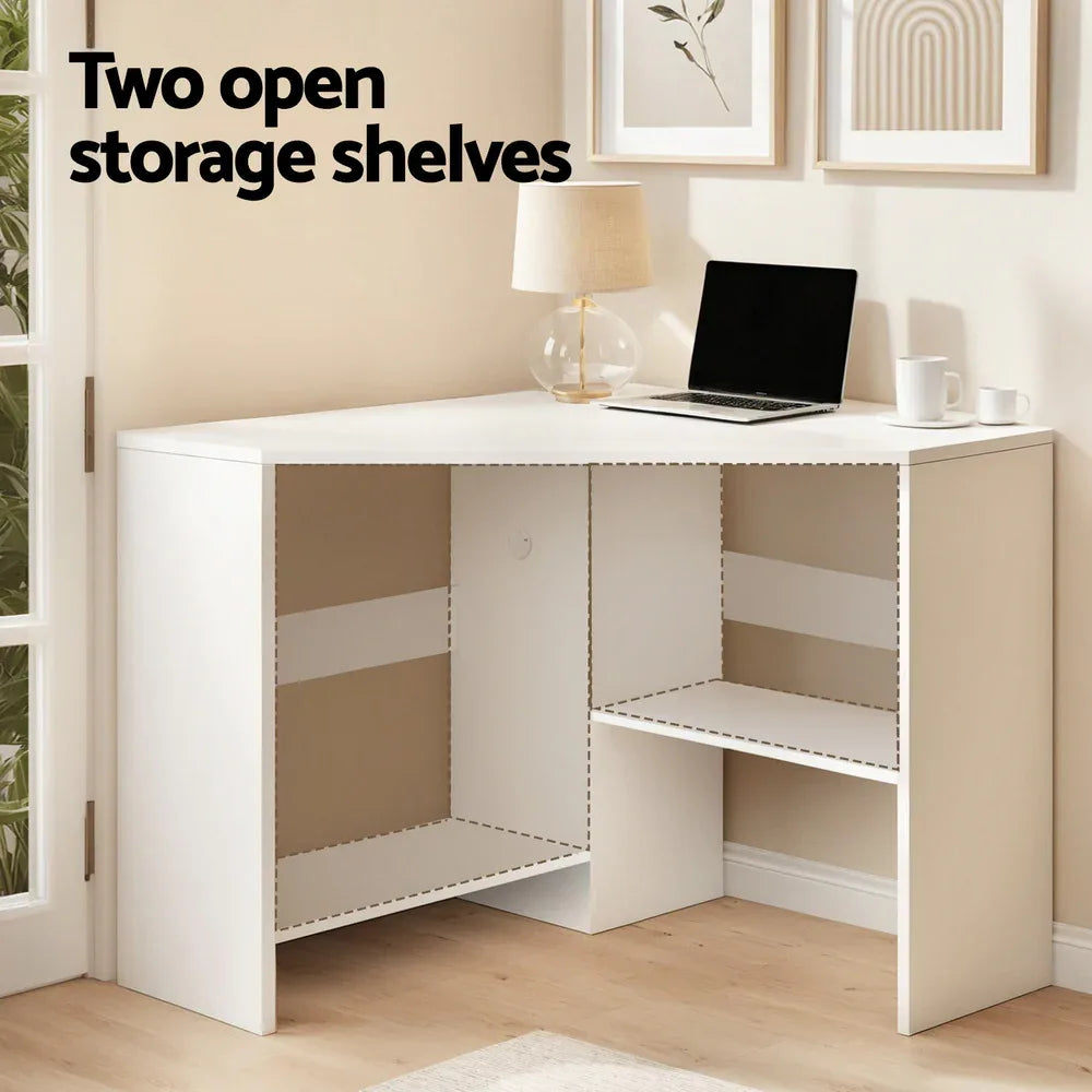 Artiss Corner Computer Desk Shelves CPU Stand L-shape Home Office Workstation Desks - Mekamart Australia