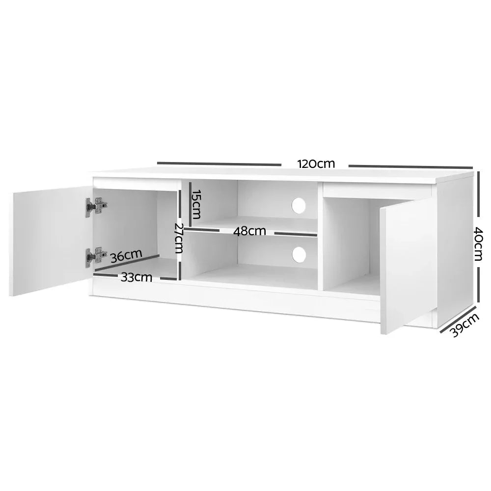 Artiss TV Cabinet Entertainment Unit 120cm White Anita - Mekamart Australia