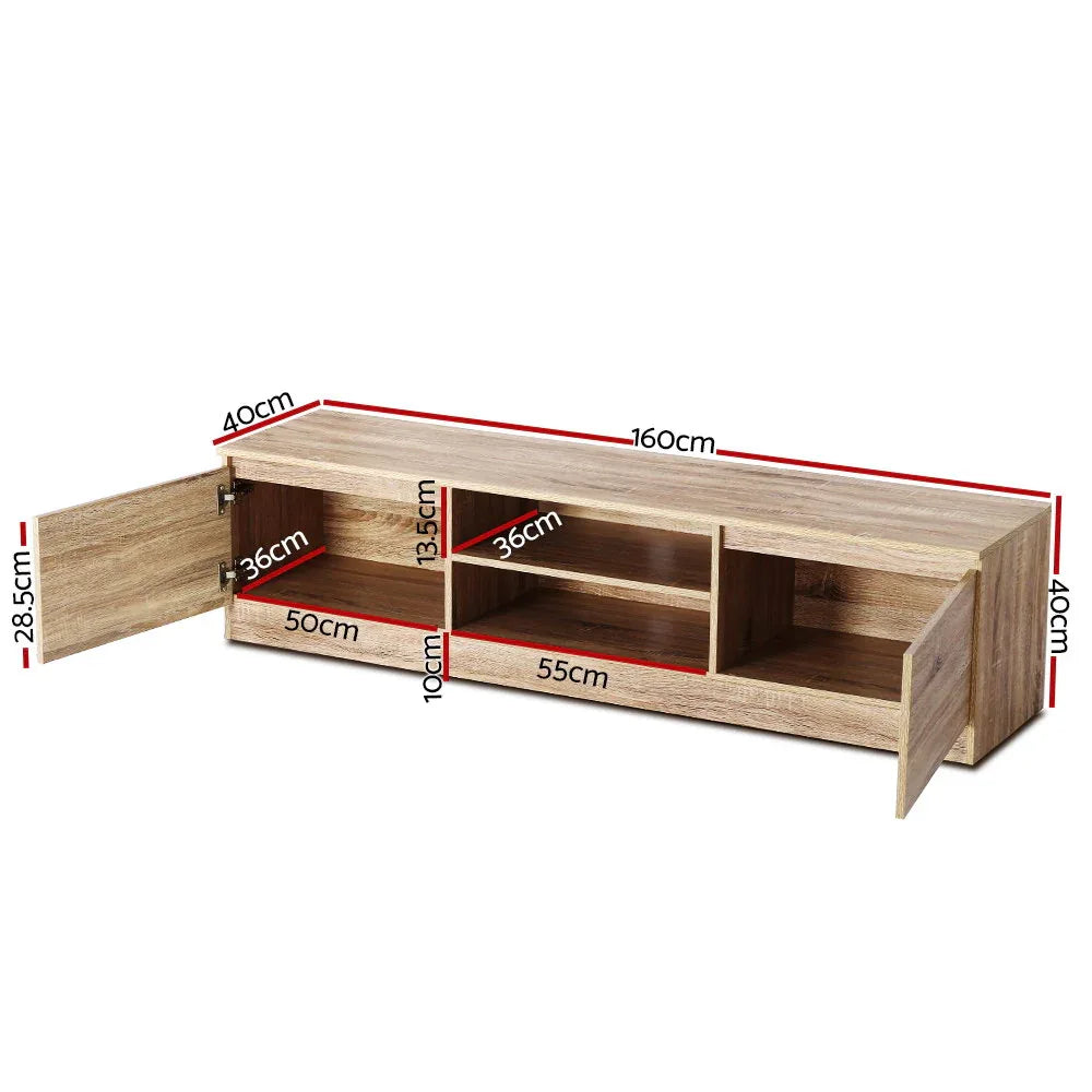 Artiss TV Cabinet Entertainment Unit 160cm Pine Charles - Mekamart Australia