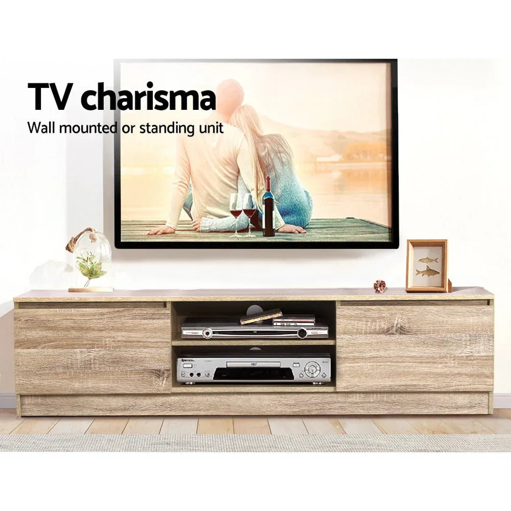 Artiss TV Cabinet Entertainment Unit 160cm Pine Charles - Mekamart Australia