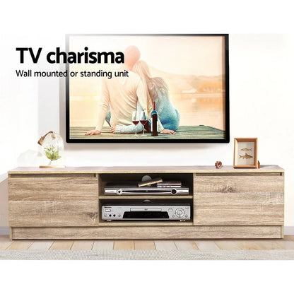 Artiss TV Cabinet Entertainment Unit 160cm Pine Charles - Mekamart Australia