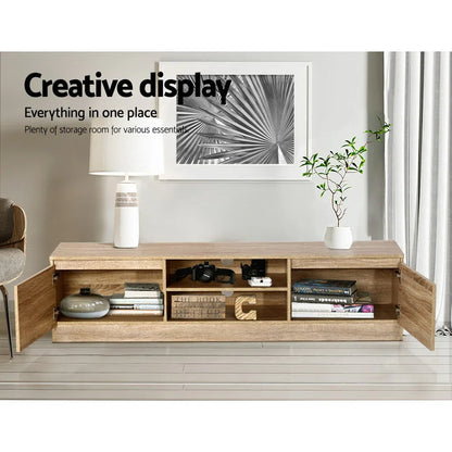 Artiss TV Cabinet Entertainment Unit 160cm Pine Charles - Mekamart Australia