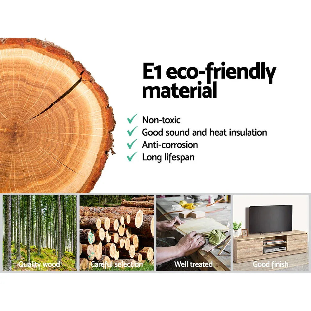 Artiss TV Cabinet Entertainment Unit 160cm Pine Charles - Mekamart Australia