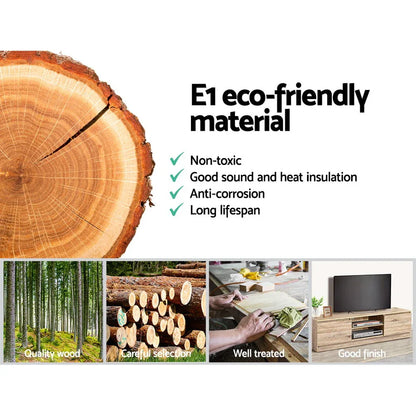Artiss TV Cabinet Entertainment Unit 160cm Pine Charles - Mekamart Australia