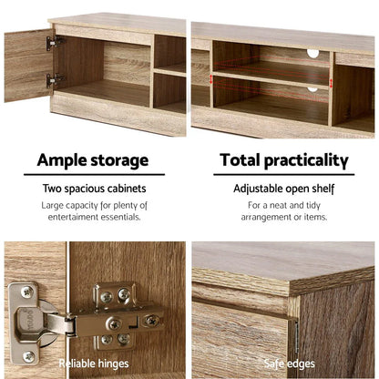 Artiss TV Cabinet Entertainment Unit 160cm Pine Charles - Mekamart Australia