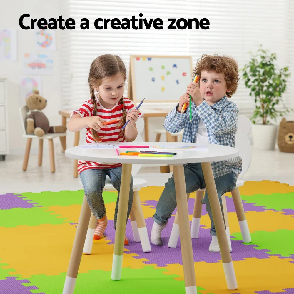 Keezi 3 Piece Kids Table and Chairs Set Activity Playing Study Children Desk - Mekamart Australia