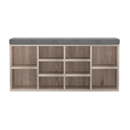 Artiss Shoe Rack Cabinet Shoe Bench Fabric Seat Pine BOA - Mekamart Australia