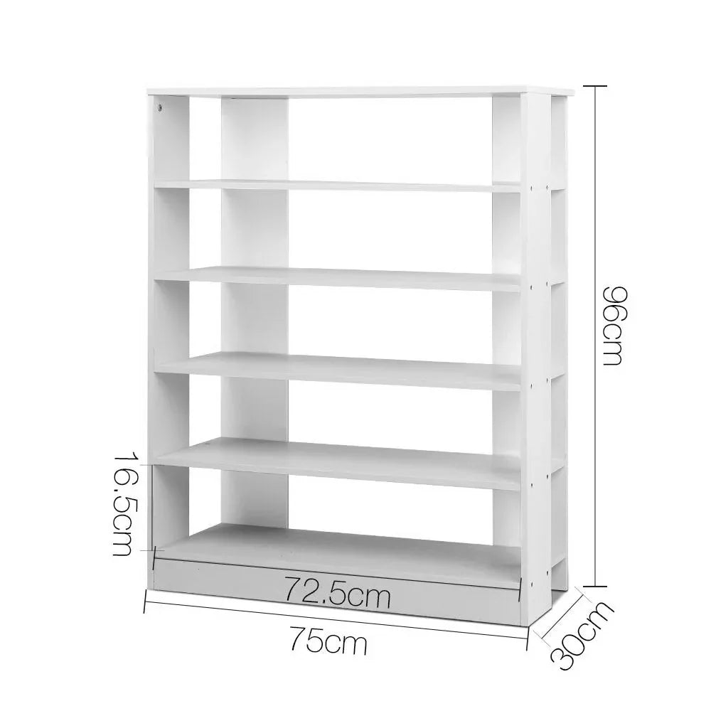 Artiss Shoe Rack Cabinet 30 Pairs 6-Tier Shelf White - Mekamart Australia