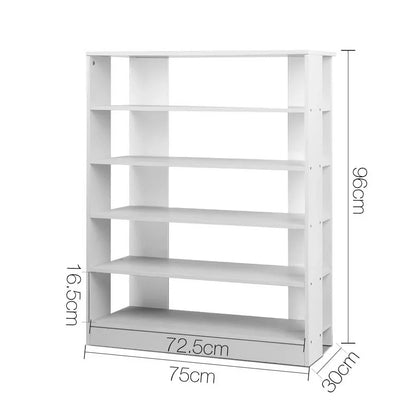 Artiss Shoe Rack Cabinet 30 Pairs 6-Tier Shelf White - Mekamart Australia