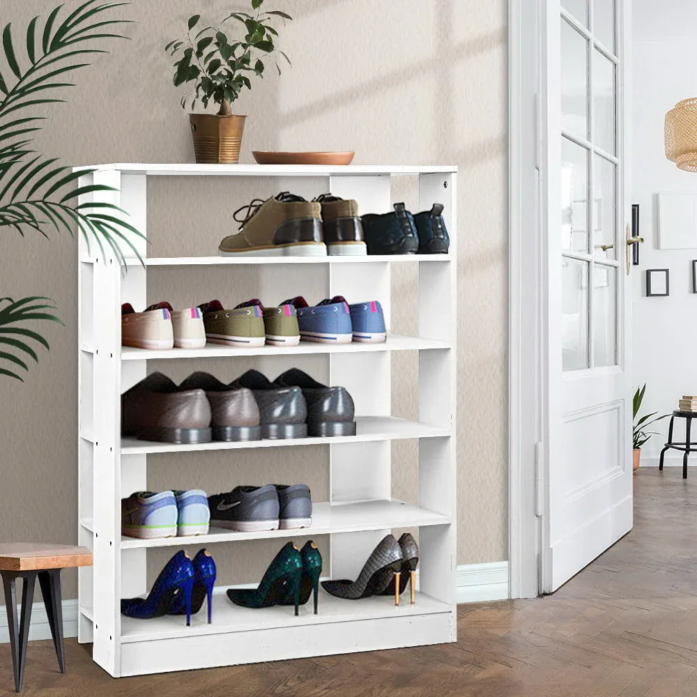 Artiss Shoe Rack Cabinet 30 Pairs 6-Tier Shelf White - Mekamart Australia