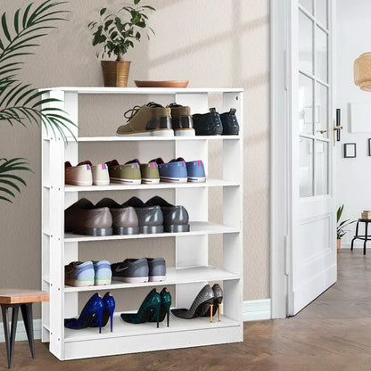 Artiss Shoe Rack Cabinet 30 Pairs 6-Tier Shelf White - Mekamart Australia