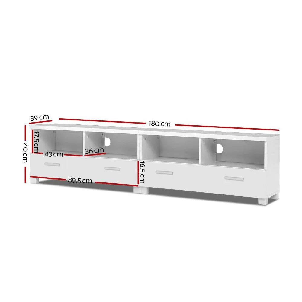 Artiss TV Cabinet Entertainment Unit 180cm White Eddie - Mekamart Australia