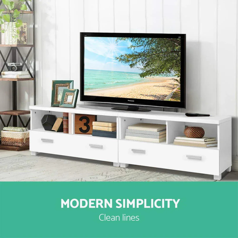 Artiss TV Cabinet Entertainment Unit 180cm White Eddie - Mekamart Australia