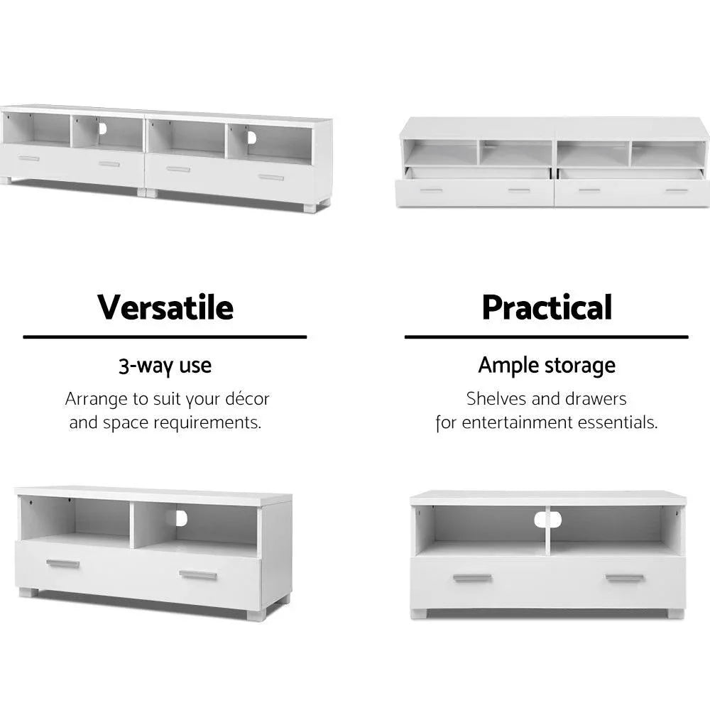 Artiss TV Cabinet Entertainment Unit 180cm White Eddie - Mekamart Australia