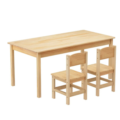 1 Keezi Kids Table and 2 Chairs Set Pinewood - Mekamart Australia