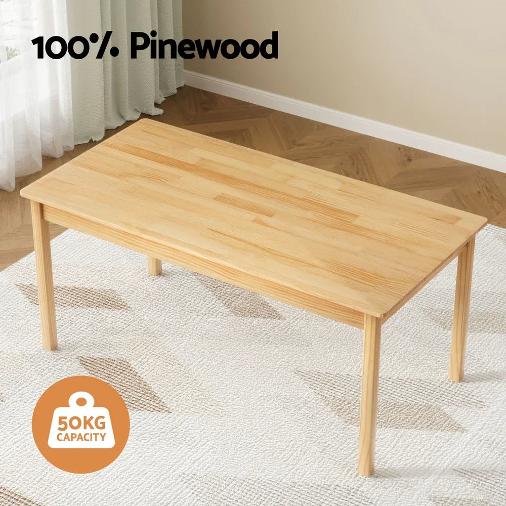 1 Keezi Kids Table and 2 Chairs Set Pinewood - Mekamart Australia