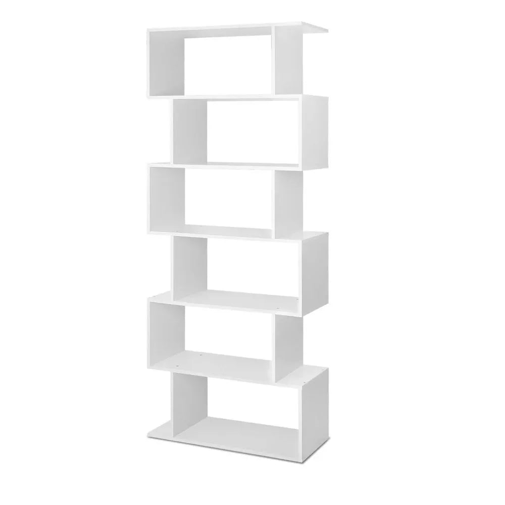 Artiss Bookshelf 6 Tiers - RIVA White - Mekamart Australia