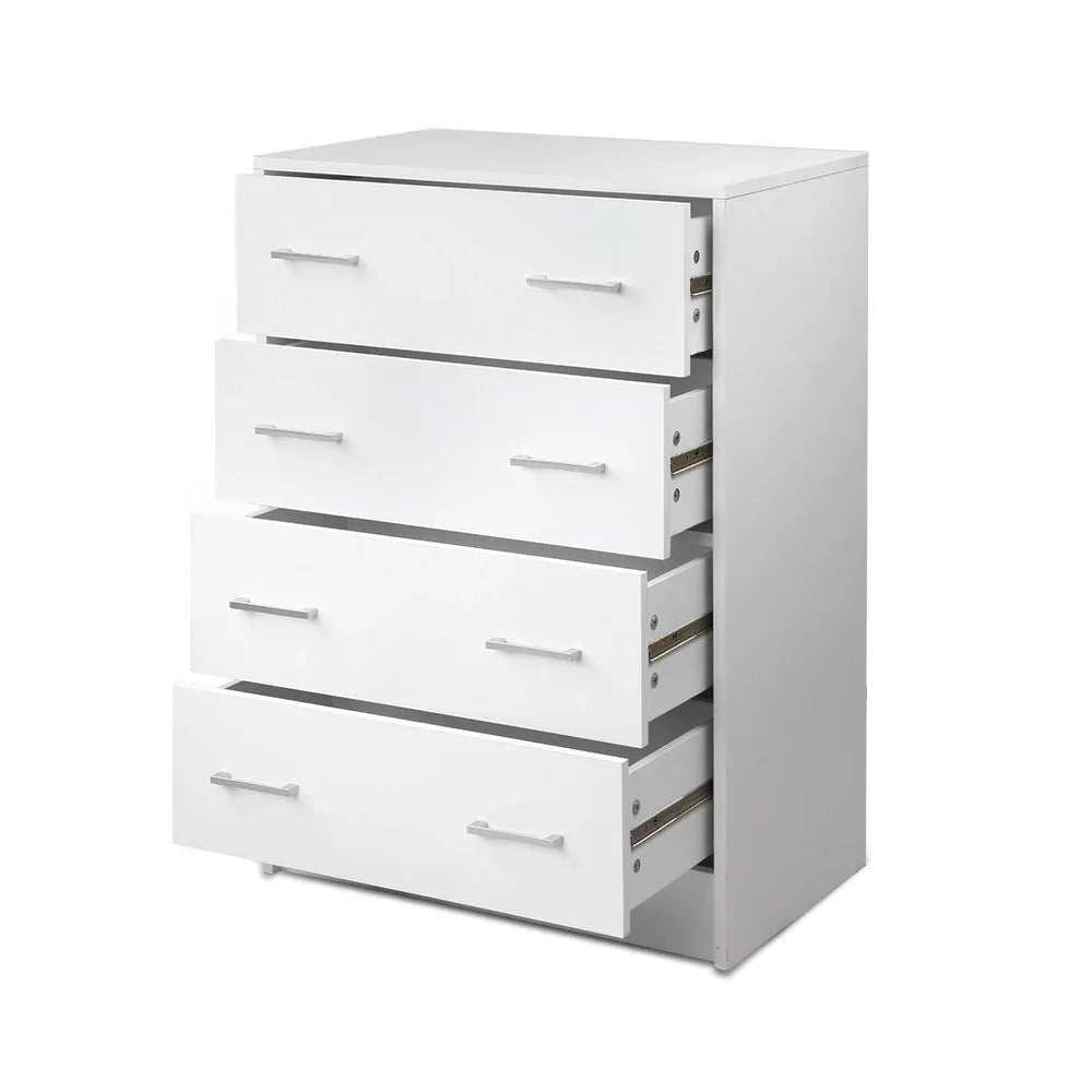 Artiss 4 Chest of Drawers - ANDES White - Mekamart Australia