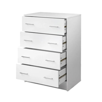 Artiss 4 Chest of Drawers - ANDES White - Mekamart Australia