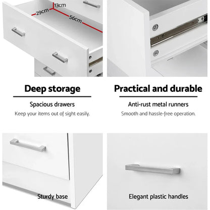 Artiss 4 Chest of Drawers - ANDES White - Mekamart Australia
