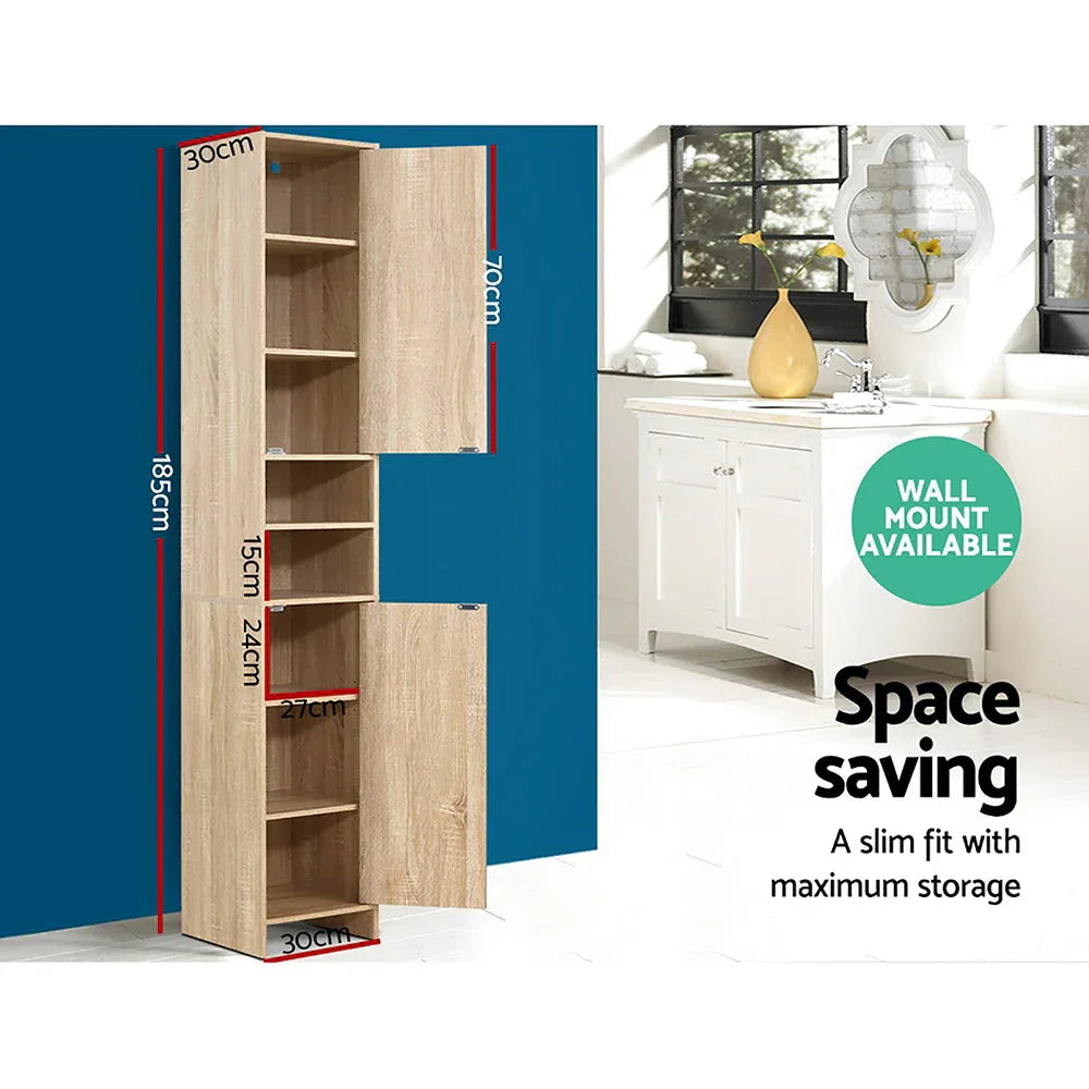 Artiss Bathroom Cabinet Storage 185cm Wooden - Mekamart Australia