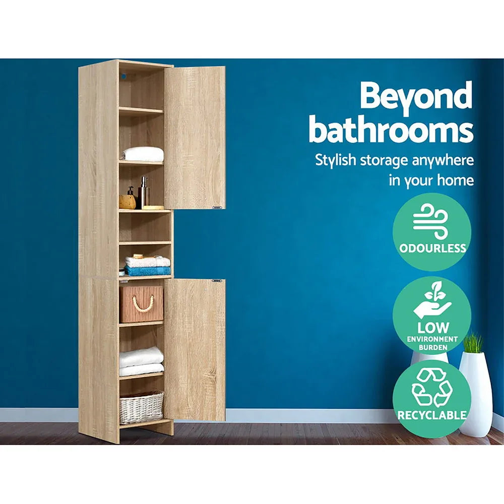 Artiss Bathroom Cabinet Storage 185cm Wooden - Mekamart Australia