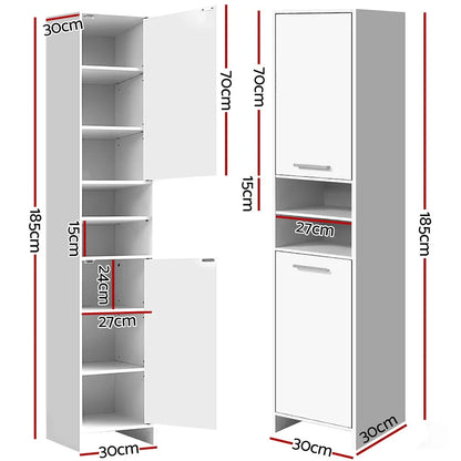 Artiss Bathroom Cabinet Storage 185cm White - Mekamart Australia
