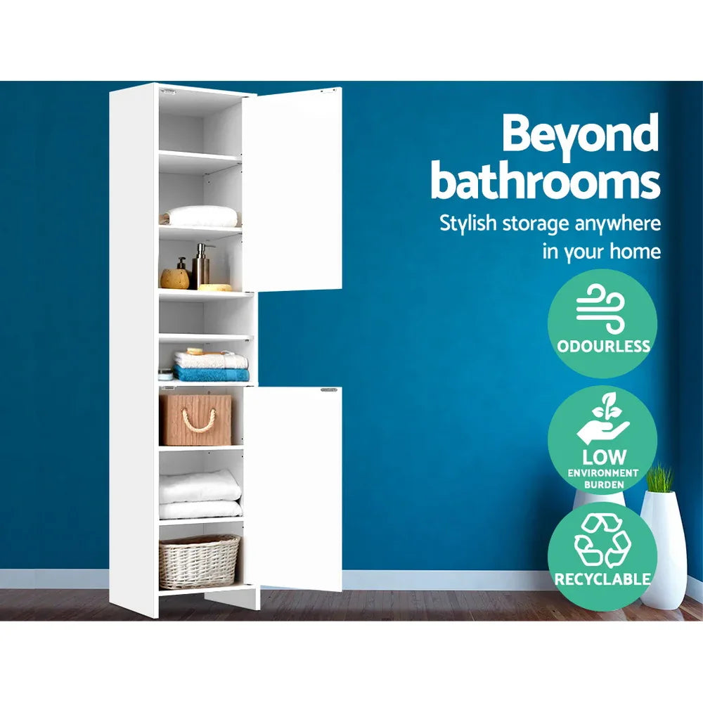 Artiss Bathroom Cabinet Storage 185cm White - Mekamart Australia