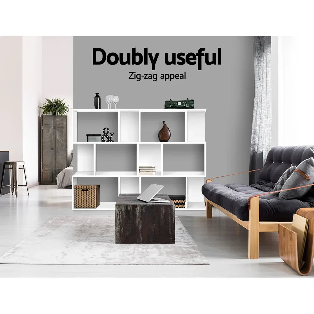 Artiss Bookshelf 3 Tiers - NINA White - Mekamart Australia